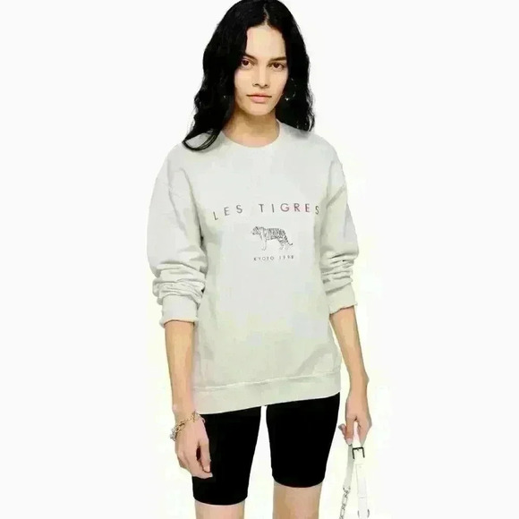 TOPSHOP Les Tigres Crewneck Embroidered Sweatshirt - Picture 7 of 15